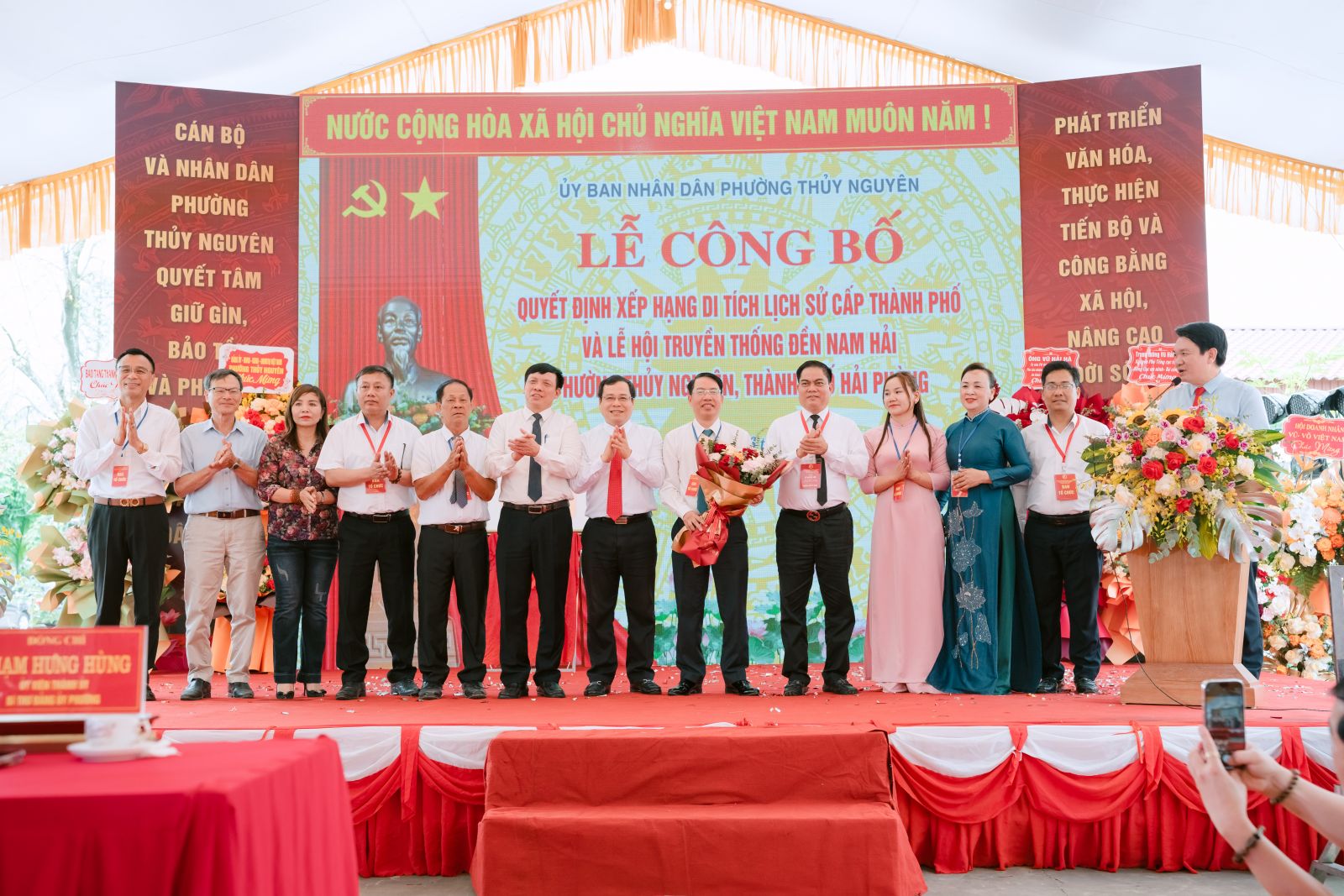 Trang trọng tổ chức Lễ công bố Quyết định xếp hạng di tích lịch sử cấp thành phố và Lễ hội truyền thống Đền Nam Hải năm 2026